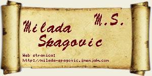 Milada Špagović vizit kartica